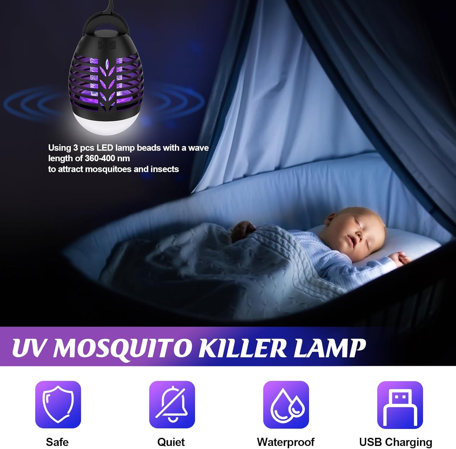Lámpara Antimosquitos Recargable